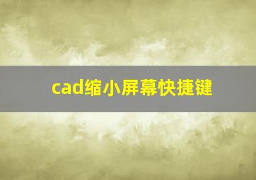 cad缩小屏幕快捷键