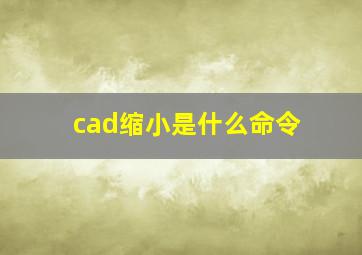 cad缩小是什么命令