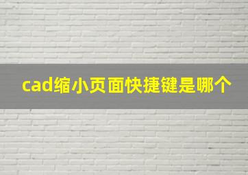 cad缩小页面快捷键是哪个