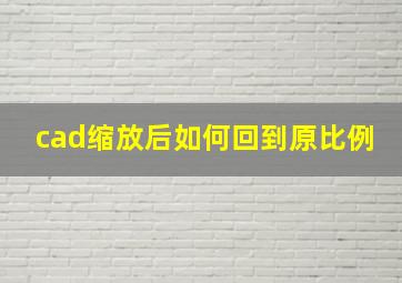 cad缩放后如何回到原比例