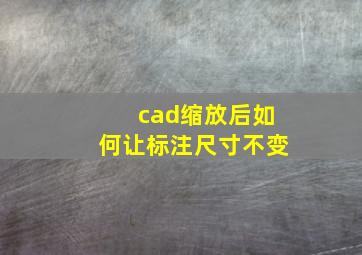 cad缩放后如何让标注尺寸不变