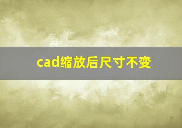 cad缩放后尺寸不变