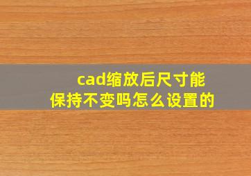 cad缩放后尺寸能保持不变吗怎么设置的