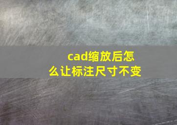 cad缩放后怎么让标注尺寸不变