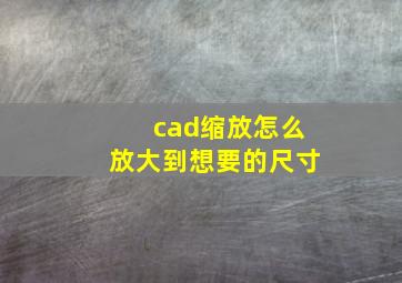 cad缩放怎么放大到想要的尺寸