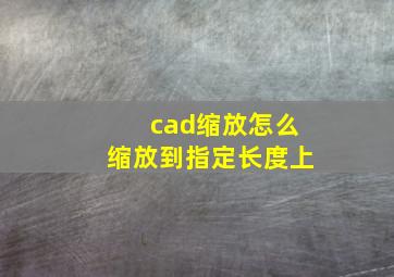 cad缩放怎么缩放到指定长度上