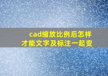 cad缩放比例后怎样才能文字及标注一起变