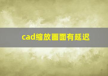 cad缩放画面有延迟