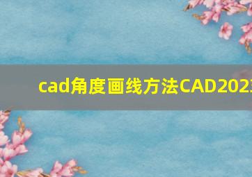 cad角度画线方法CAD2023