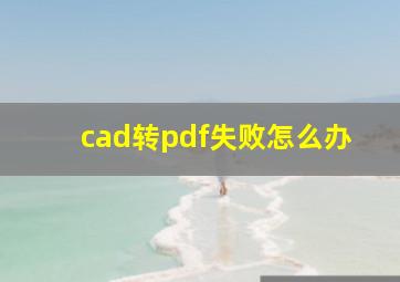 cad转pdf失败怎么办