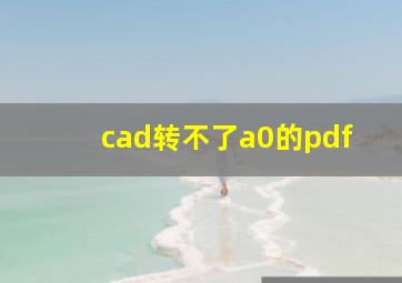 cad转不了a0的pdf