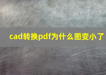 cad转换pdf为什么图变小了