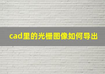 cad里的光栅图像如何导出