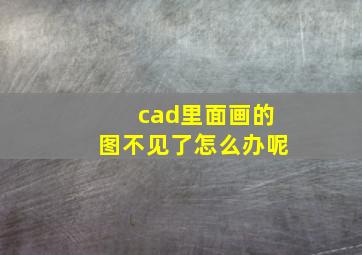 cad里面画的图不见了怎么办呢