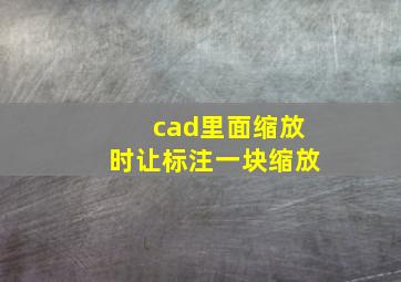 cad里面缩放时让标注一块缩放