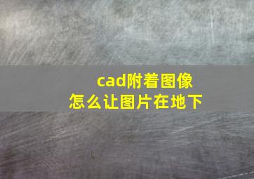 cad附着图像怎么让图片在地下