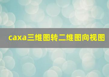 caxa三维图转二维图向视图