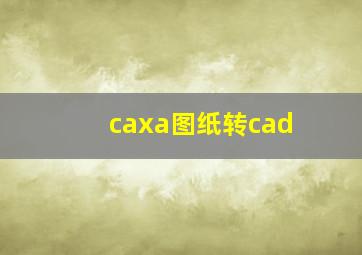 caxa图纸转cad