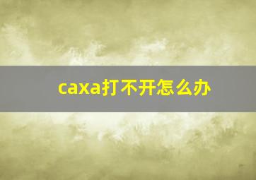 caxa打不开怎么办