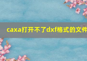 caxa打开不了dxf格式的文件