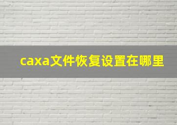 caxa文件恢复设置在哪里