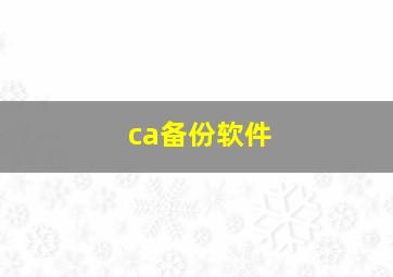 ca备份软件