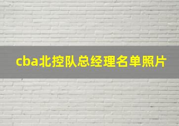 cba北控队总经理名单照片