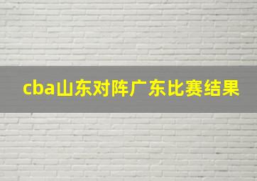 cba山东对阵广东比赛结果