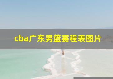 cba广东男篮赛程表图片