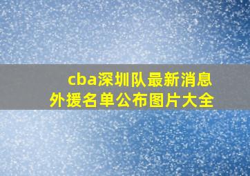 cba深圳队最新消息外援名单公布图片大全