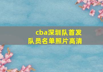 cba深圳队首发队员名单照片高清