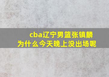 cba辽宁男篮张镇麟为什么今天晚上没出场呢