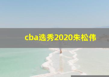 cba选秀2020朱松伟