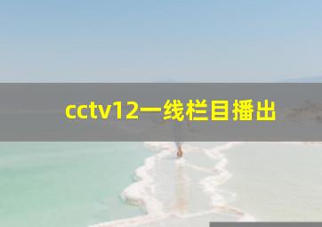 cctv12一线栏目播出