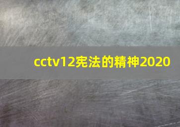 cctv12宪法的精神2020