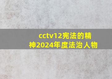 cctv12宪法的精神2024年度法治人物