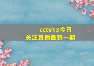 cctv13今日关注直播最新一期