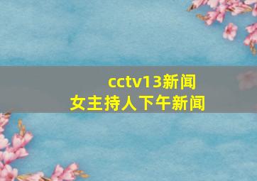 cctv13新闻女主持人下午新闻