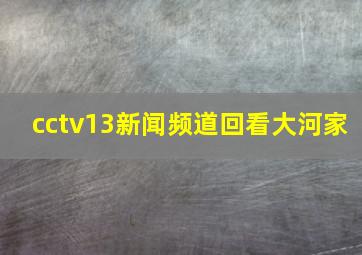 cctv13新闻频道回看大河家