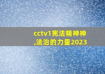 cctv1宪法精神神,法治的力量2023