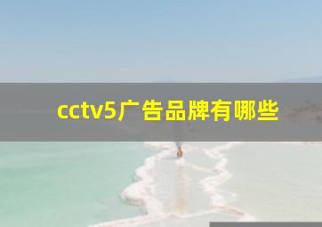 cctv5广告品牌有哪些