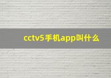 cctv5手机app叫什么