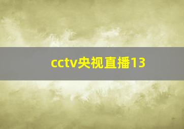 cctv央视直播13