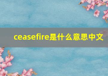 ceasefire是什么意思中文