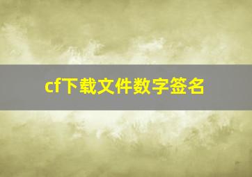 cf下载文件数字签名