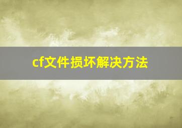 cf文件损坏解决方法