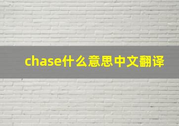 chase什么意思中文翻译