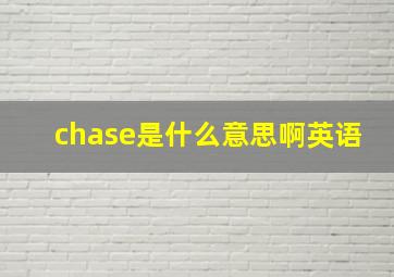 chase是什么意思啊英语