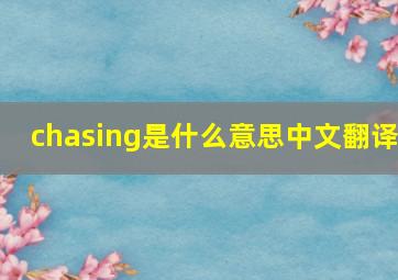 chasing是什么意思中文翻译