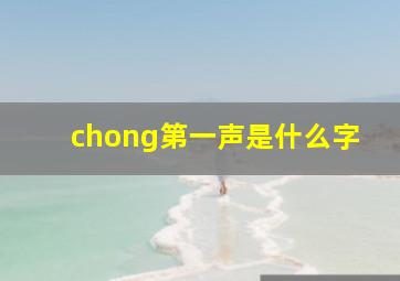 chong第一声是什么字